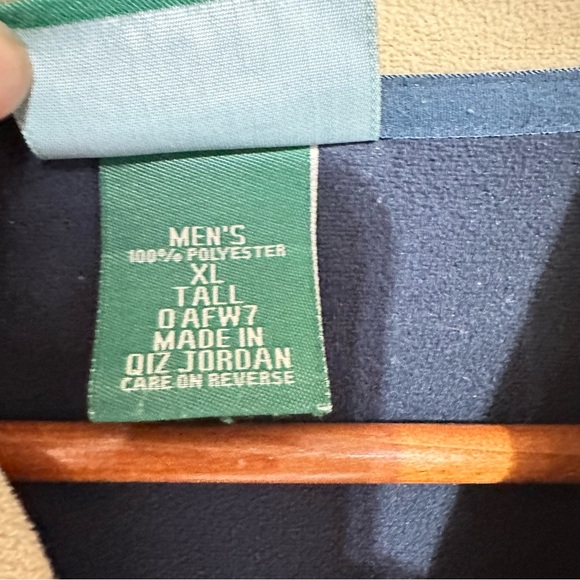 Vintage LL Bean tan mens fleece full zip sweater jacket size XL Tall - Picture 11 of 12